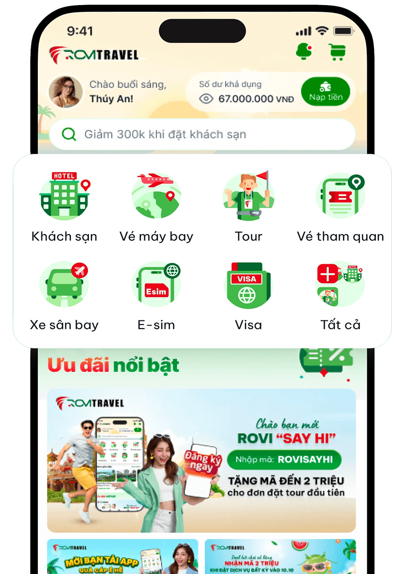 Giao diện ứng dụng Rovi Travel